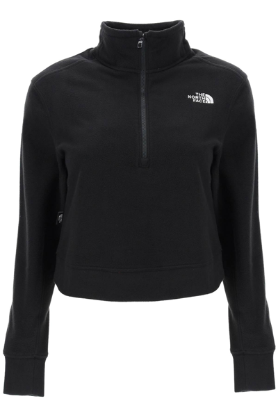 The North Face Glacer Cropped Fleece Sweatshirt In Black