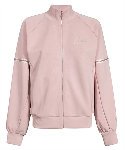 Ea7 Logo Zipped Sweatshirt In Pink