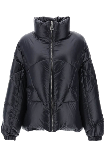 Khrisjoy Moon Shiny Short Down Jacket In Black