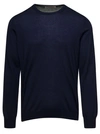 La Fileria Blue Crewneck Long Sleeve Sweater In Cashmere And Silk Man In Black