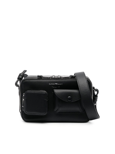 Emporio Armani Zip-around Utility Shoulder Bag In Black