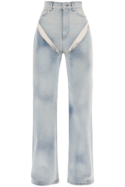 Y/project Cut-out Wide-leg Jeans In Blue