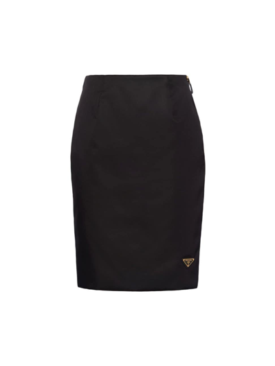 Prada Re-nylon Pencil Skirt In Brown