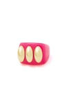 La Manso Fluopink Knuckle Duster Pink Plastic Ring In Not Applicable