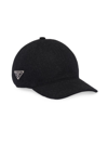 Prada Button Top Nylon Baseball Cap In Anthracite Grey
