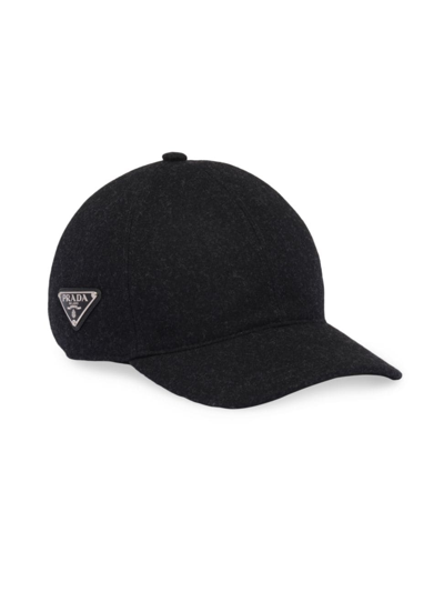 Prada Loden Baseball Cap In Anthracite Grey