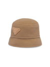 Prada Triangle-logo Bucket-hat In Brown