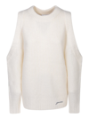 Ganni Chunky Knit Sweater In White