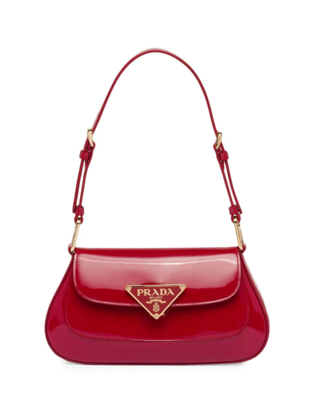 Prada Patent Leather Shoulder Bag In F0e06 Cherry | ModeSens