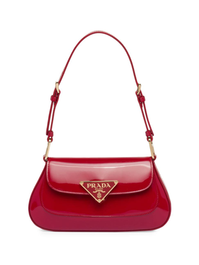 Prada Patent Leather Shoulder Bag In F0e06 Cherry