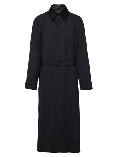 Prada Wool Coat In Black