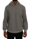 DANIELE ALESSANDRINI DANIELE ALESSANDRINI SOPHISTICATED GRAY COTTON HOODED MEN'S SWEATER