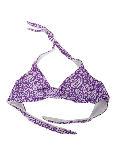 Mc2 Saint Barth Halterneck Bikini Top In Purple