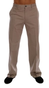 Dolce & Gabbana Beige Cotton Stretch Chinos Pants In Beige