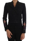 Dolce & Gabbana Black Brocade Blazer Jacket In Black