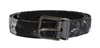 Dolce & Gabbana Black Cayman Linen Leather Belt In Black