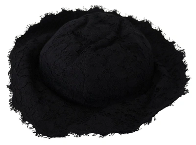 DOLCE & GABBANA DOLCE & GABBANA ELEGANT SUN-READY BLACK DESIGNER WOMEN'S HAT