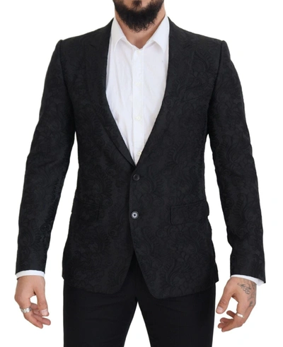 Dolce & Gabbana Elegant Slim Fit Peak Lapel Men's Blazer In Black