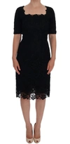 DOLCE & GABBANA DOLCE & GABBANA ELEGANT BLACK KNEE-LENGTH SHEATH WOMEN'S DRESS