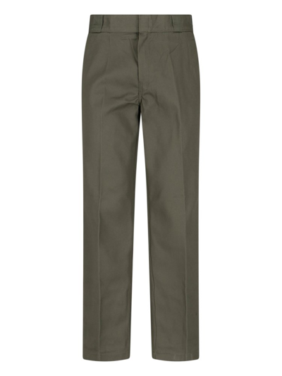 Dickies Logo Patch Straight Leg Trousers In Green