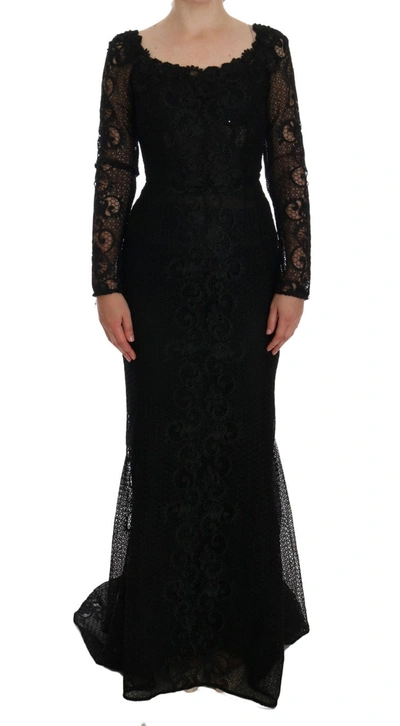 Dolce & Gabbana Elegant Full Length Black Sheath Maxi Women's Dress