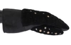 Dolce & Gabbana Black Leather Shearling Studded Gloves In Black