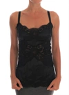 Dolce & Gabbana Black Silk Stretch Lace Top In Black