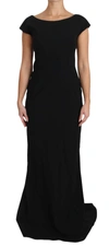 DOLCE & GABBANA DOLCE & GABBANA ELEGANT BLACK MAXI SHEATH WOMEN'S DRESS