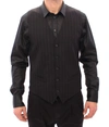 Dolce & Gabbana Black Striped Wool Logo Vest In Black