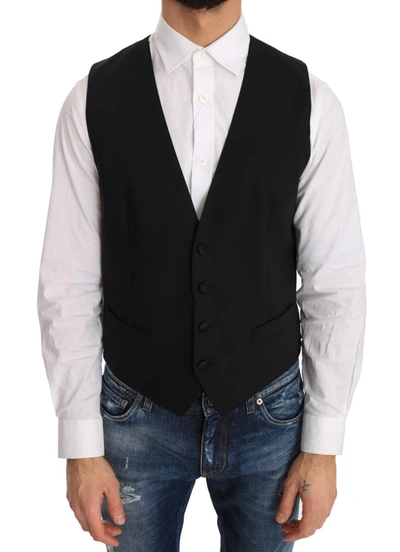 Dolce & Gabbana Elegant Slim Fit Formal Vest In Men's Black