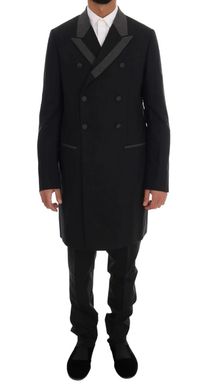 Dolce & Gabbana Elegant Black Double Breasted Wool Men's Suit