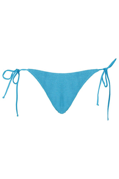 Mc2 Saint Barth Logo Patch Bikini Bottoms In Blue
