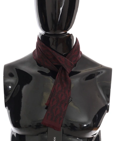 Dolce & Gabbana Bordeaux Silk Crown Chili Scarf