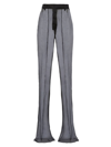 Prada Black Semi-sheer Flared Trousers In Black