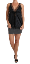 Dolce & Gabbana Lingerie Cami Black Lace Silk Stretch In Black