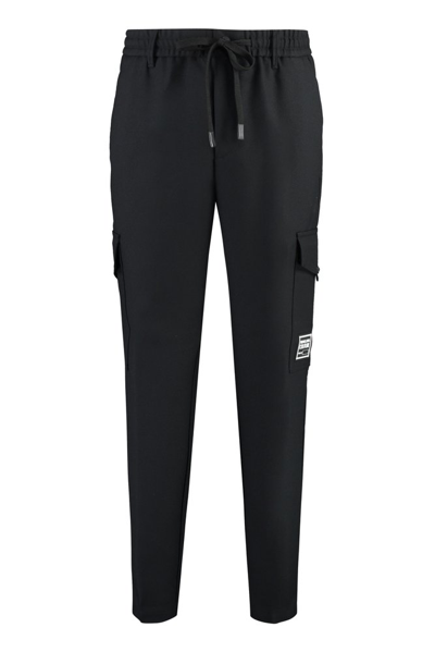 Versace Jeans Couture Technical Fabric Pants In Black