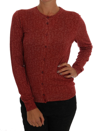 DOLCE & GABBANA DOLCE & GABBANA RED WOOL CARDIGAN WOMEN'S SWEATER