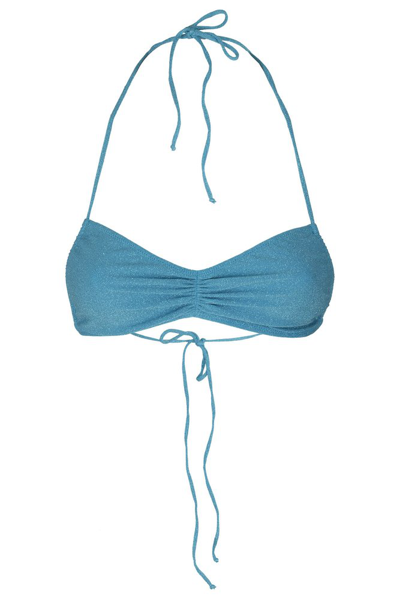 Mc2 Saint Barth Strapped Sleeveless Bikini Tops In Blue