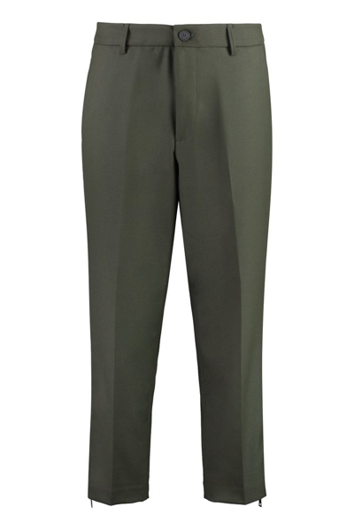 Versace Jeans Couture Logo Patch Cropped Trousers In Green