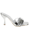 Gia Borghini Silver Alodie Patent Faux Leather Sandals In Mirror