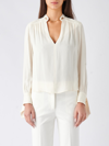 Elisabetta Franchi Logo Metal Detail Collar Shirt In Burro