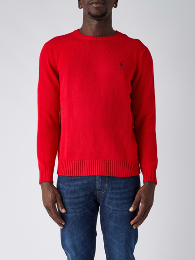 Polo Ralph Lauren Long Sleeve Sweater In Park Ave Red