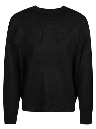 Emporio Armani Eagle Sweater In Nero