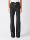 Pinko Buckle-embellishment Flared Trousers In Nero