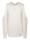 GANNI CUT-OUT DETAIL PULLOVER IVORY