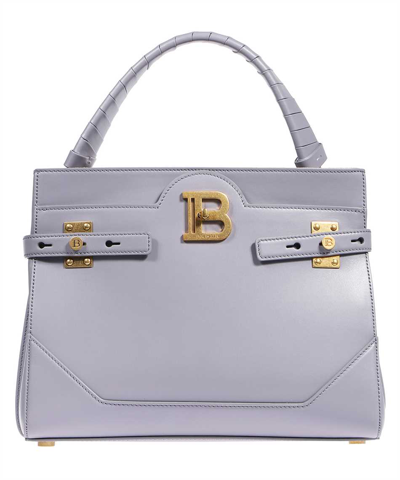 Balmain Leather Handbag In Grey