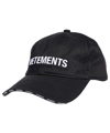 Vetements Logo Cotton Baseball Cap In Black