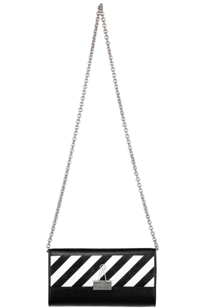 Off-white Binder Leather Crossbody Bag In Black