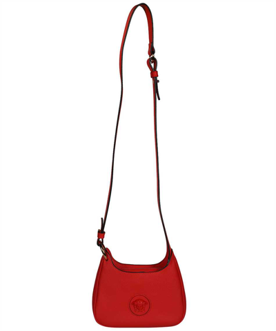 Versace Leather Crossbody Bag In Red