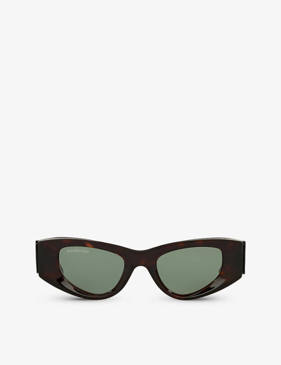 Balenciaga Womens Brown Bb0243s Cat-eye Tortoiseshell Acetate Sunglasses